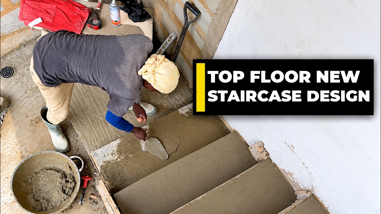 Building in Ghana - Completing Staircase Design For Top Apartment #buildinginghana #lifeinghana 
