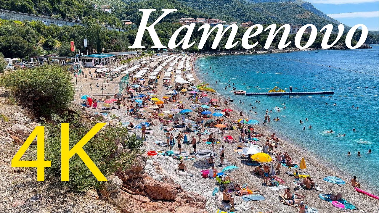 Пляж Каменово 🏝️ Будва, Черногория 🇲🇪 Пешеходная экскурсия в 4К