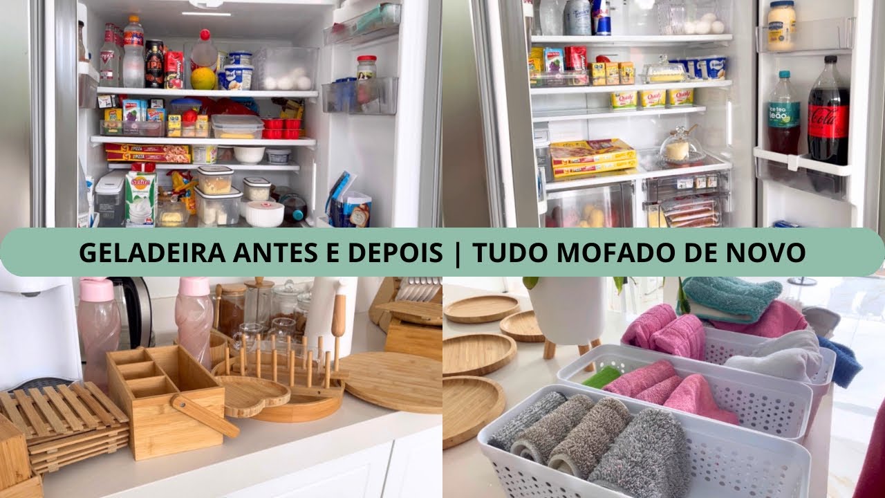 LIMPEZA E ORGANIZAÇÃO DA GELADEIRA | MEUS BAMBUS COM MOFO DE NOVO 😩