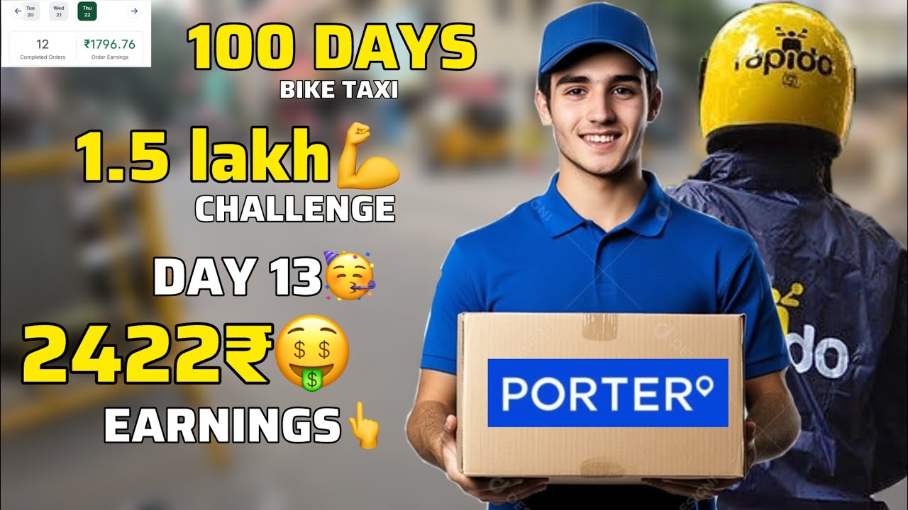 🤑 100 நாட்கள் பைக் டாக்ஸி சவால் ( DAY 13 earnings🥳)#chennai #biketaxi #challenge 
