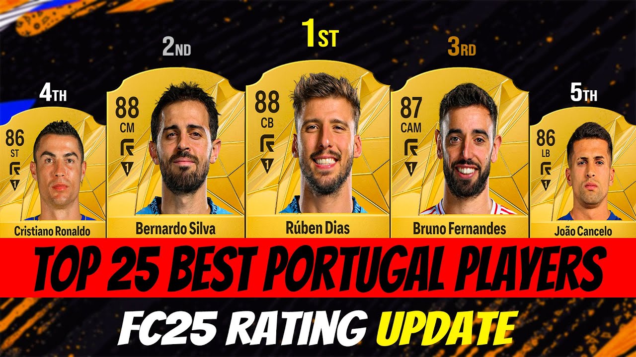 FC 25: Top 25 Best Portugal Players Rating (EA FC 25)! 😱🔥 ft. Ruben Dias, Ronaldo, Bernardo Silva &hellip;