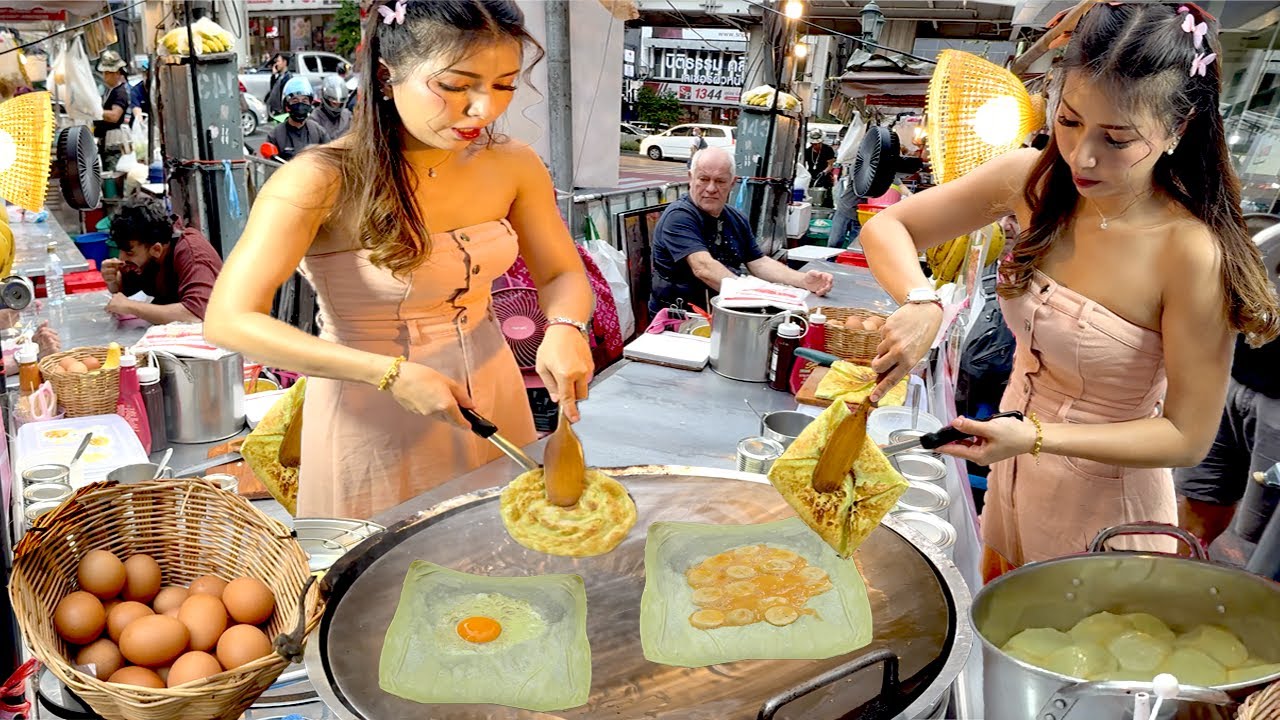 BANANAS & EGGS! 1 DAY OF WORK WITH A SPECIAL MENU MOST FAMOUS PUY ROTI LADY - THAI STREET FOOD