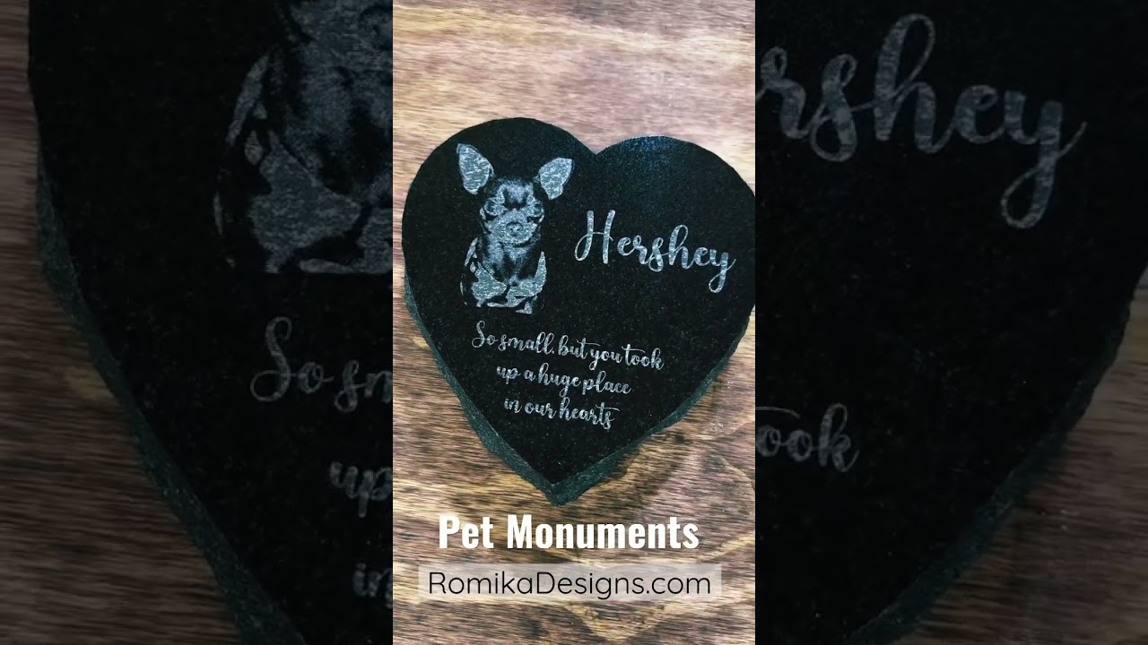 Laser Engraved Stone and Granite Pet Monuments from Romika Designs