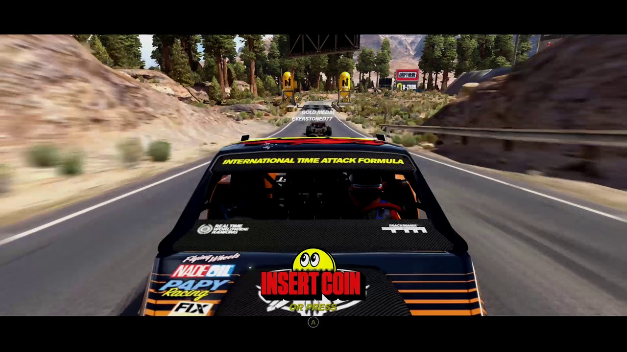 EverStoned77 playing Trackmania Turbo: Race against Gold medal ghost car (Replay)