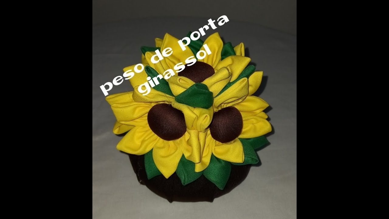 peso de porta girassol em fuxico muito fácil de fazer