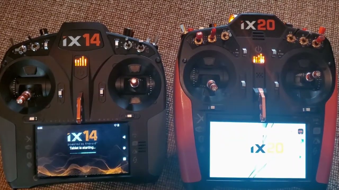 Spektrum iX14 vs iX20 boot up testing. 100 models loaded in each radio with sounds.