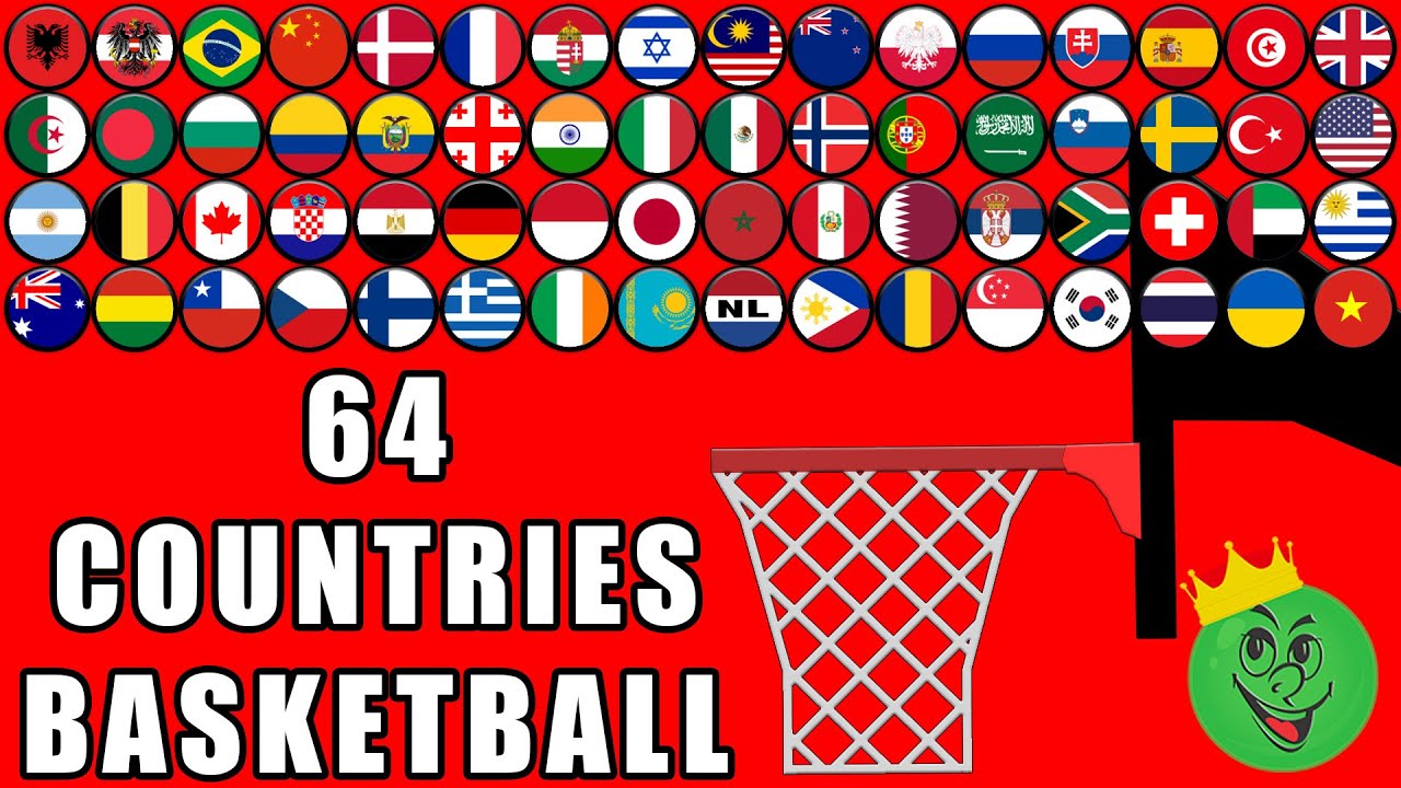 Basketball Marble Race with 64 Countries 11 \ Marble Race King
