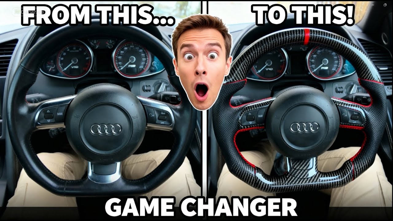 I swapped my Audi R8 steering wheel for Carbon Fibre - INSANE Transformation!