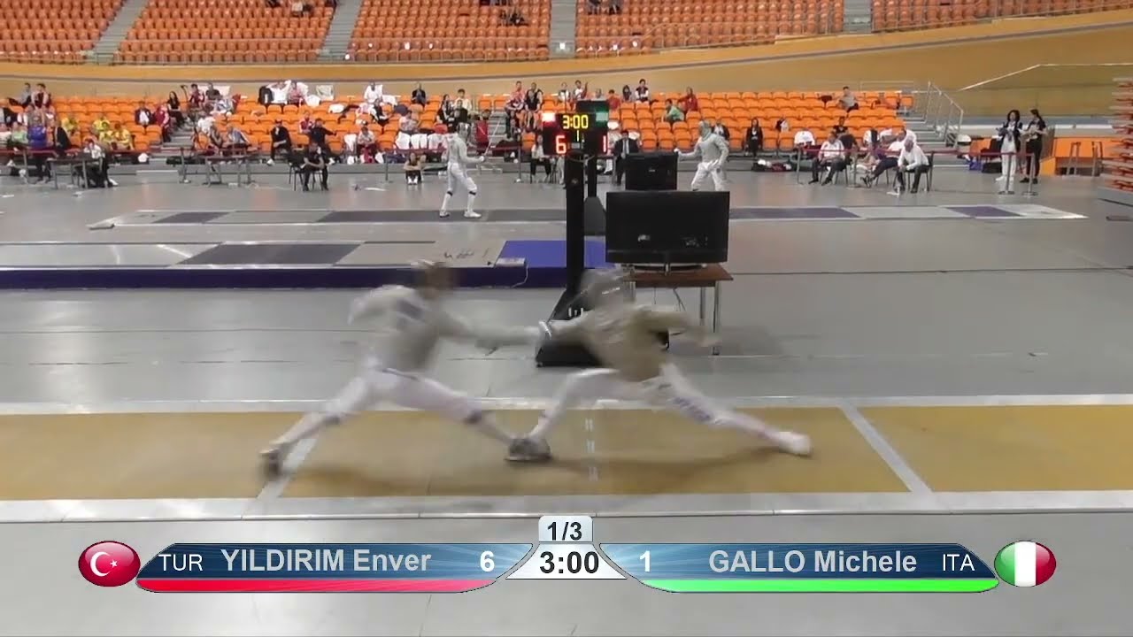 Enver YILDIRIM TUR vs GALLO ITA 2023 Plovdiv Fencing European Championship T16 Men Sabre Individual