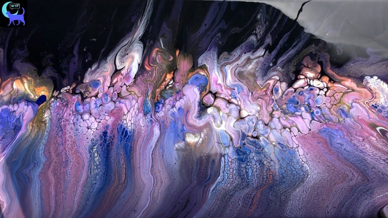 50 Shades of Violet Swipe technique - Easy pouring medium recipe!  No silicone!