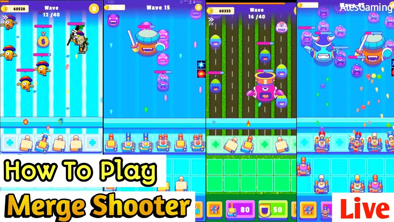 How To Play Turret Merg Shooter | Offline Game | Live Streaming By ATES GAMING