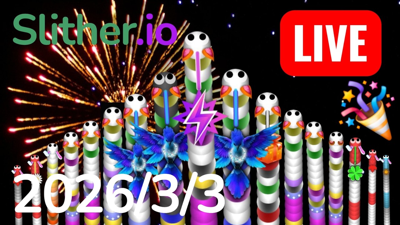 Slither.io LIVE ( 지렁이게임 ) スリザリオ  2026 3/3 [HBD] snowさん
