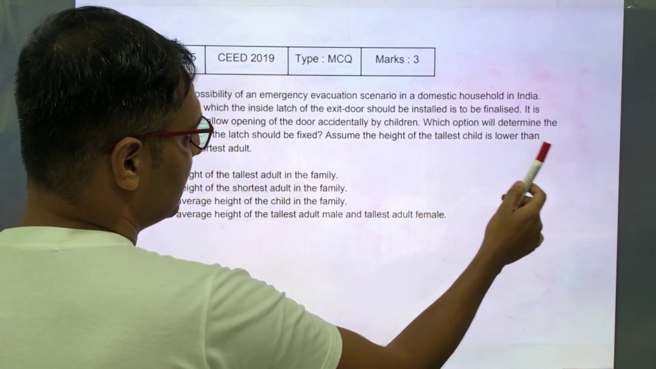 CEED 2019 Solved Paper - Solution for Question No. 45