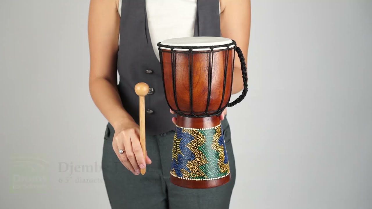 Djembe Drum 6.5″ diameter, 30cm high, painted, wood