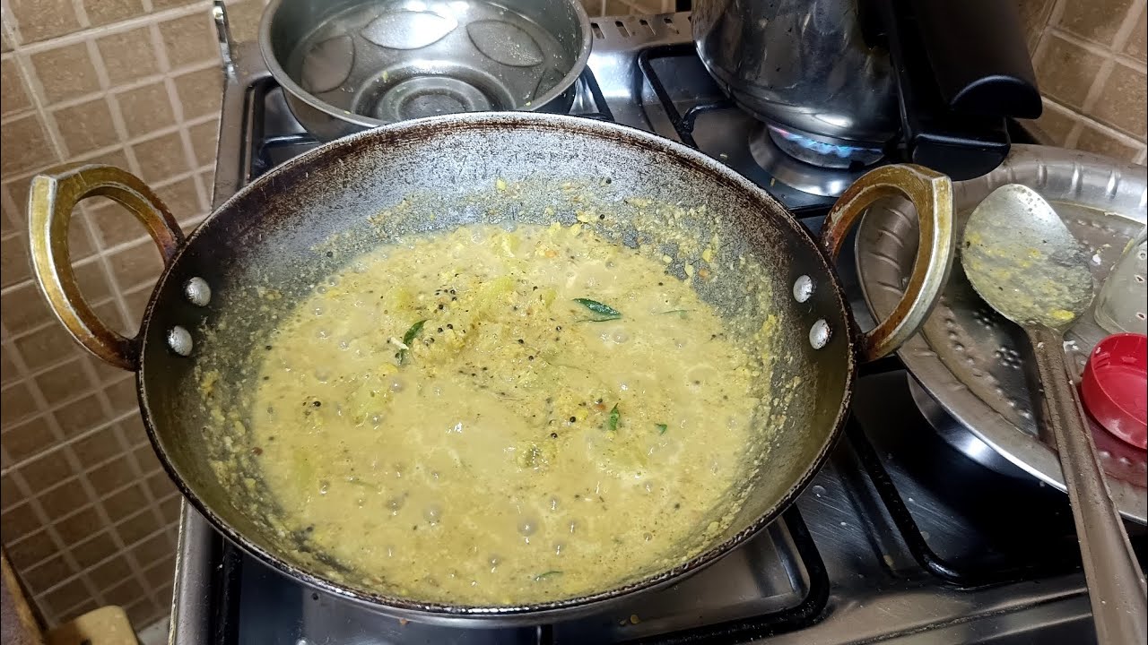 How to make pappali Kai kootu(பொரிச்ச கூட்டு) பப்பாளி காய் கூட்டு #homemade #vegetarianrecipies