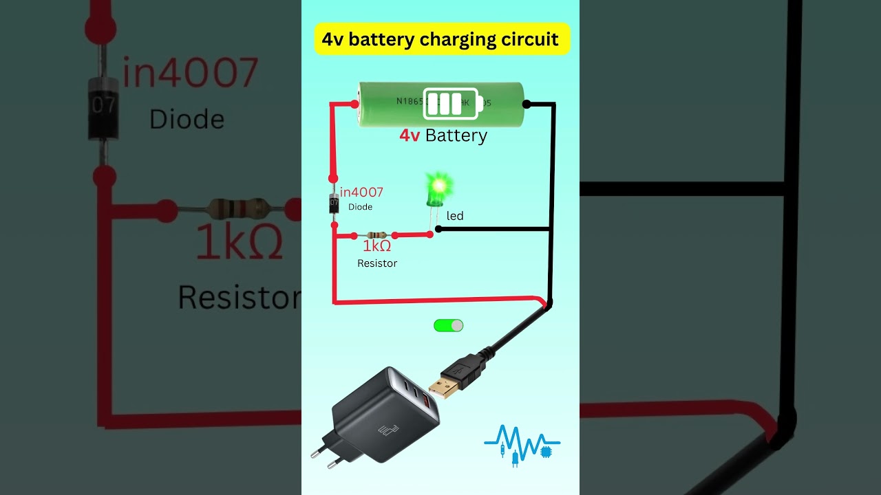 ⚡4V Battery Charging Circuit with Diode #Shorts #charger # battery # diode