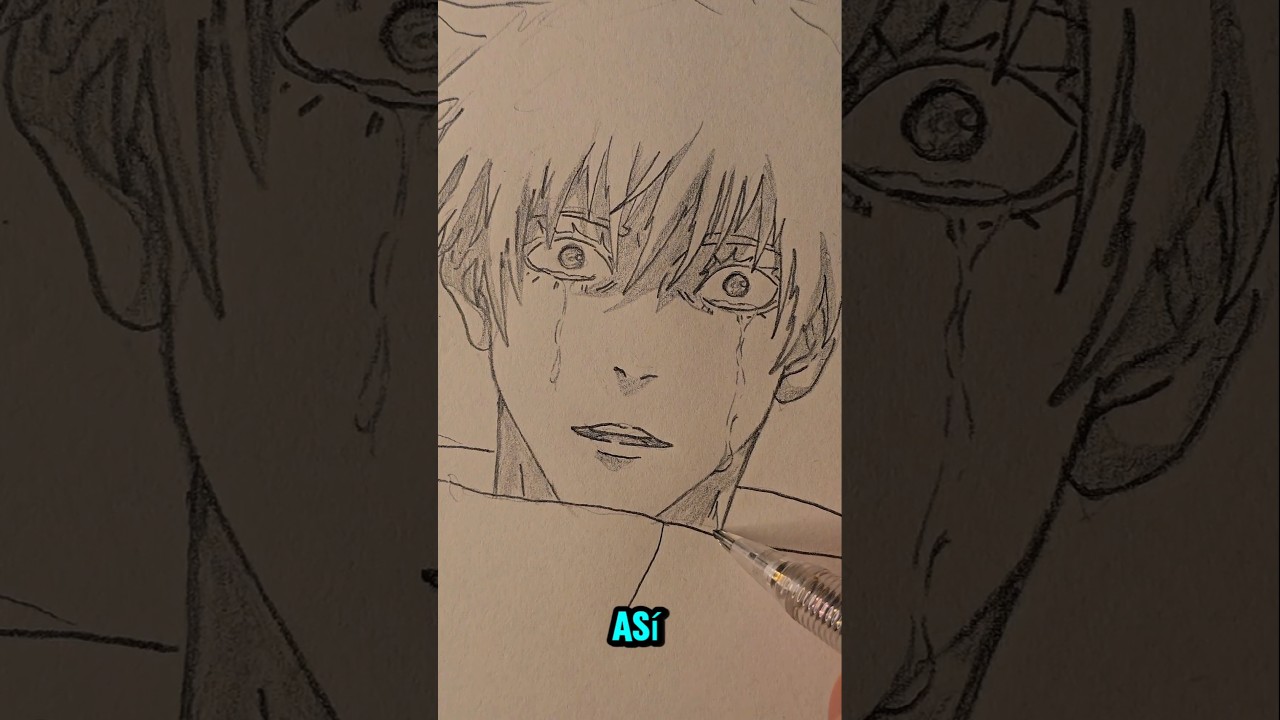 Como dibujar lagrimas en menos de 20 segundos. #satorugojo #anime #jjk