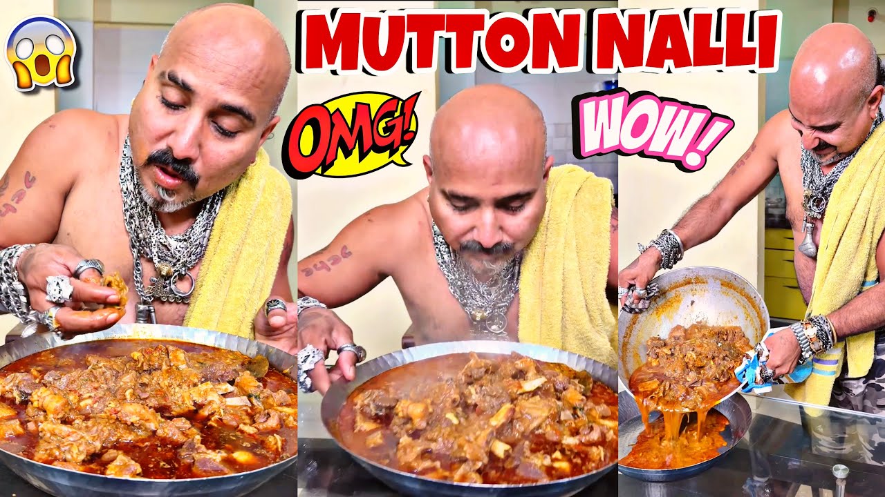 Mutton Nalli Eating 😍 l Ulhas Kamathe l Chicken Leg Piece
