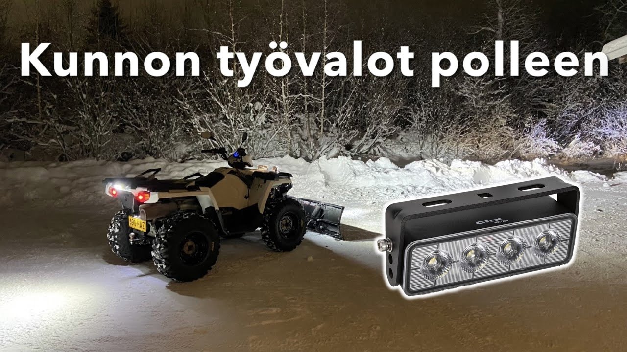 Työvalojen asennus mönkijään ja testi | Polaris Sportsman 570