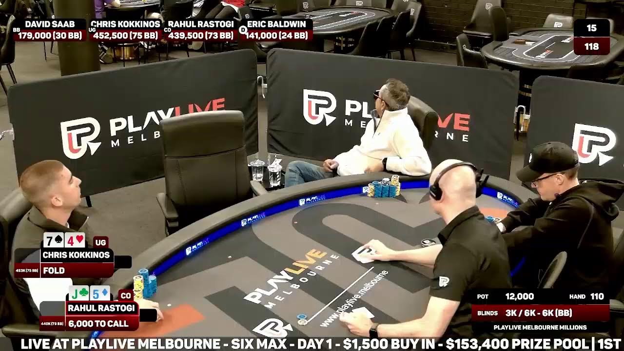 LIVE AT PLAYLIVE MELBOURNE - SIX MAX - DAY 1 - $1,500 BUY IN