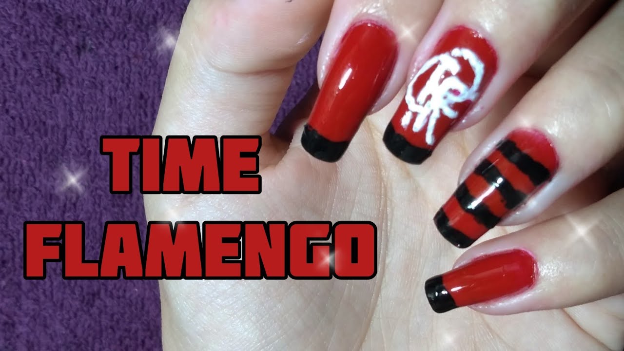 Unhas decoradas time Flamengo
