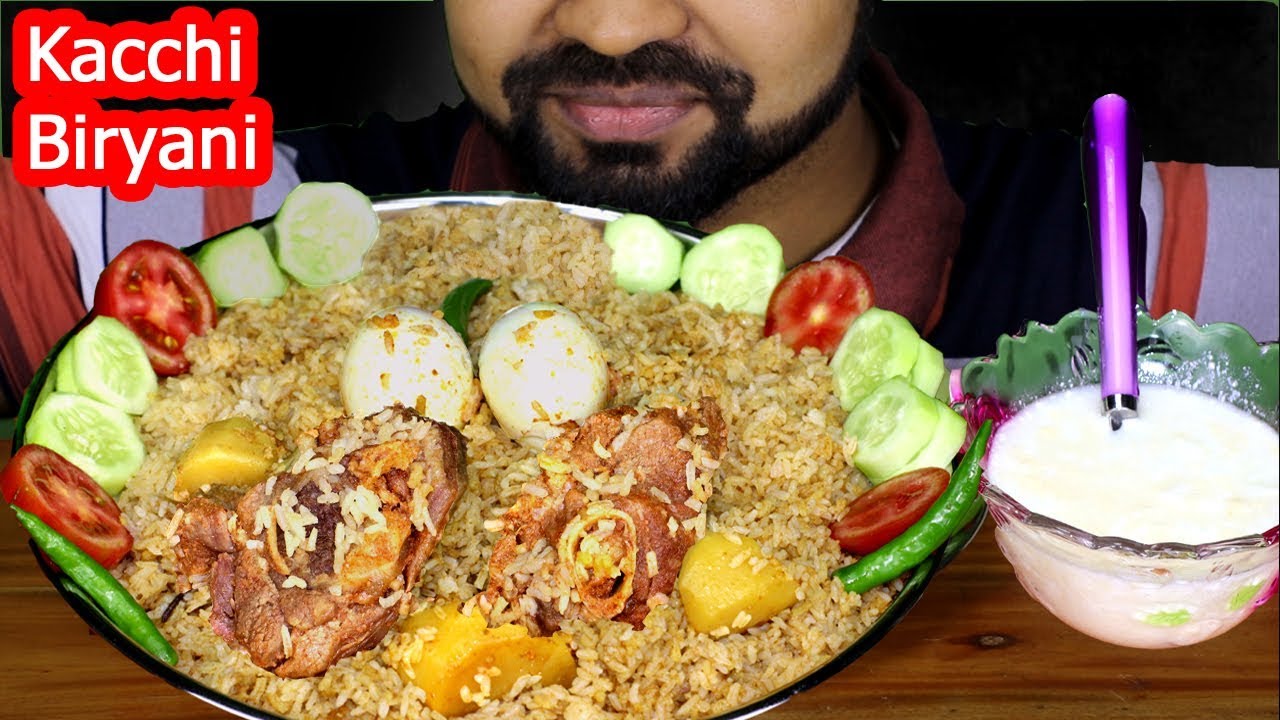 Eating Huge Kacchi Biryani (ফুল প্লেট কাচ্চি বিরিয়ানি) Yogurt,Tomato,Cucumber | Live To EATT |