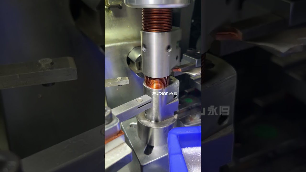 Vertical Winding Machine for Flat Wire Coils.Enamelled Copper coil Winder for PV & Solar Application