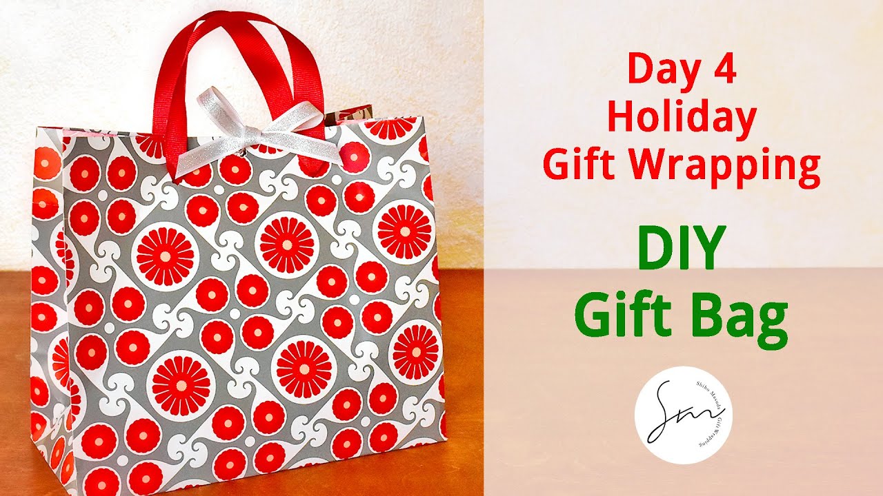 Day 4 of 12 Make a Holiday Gift Bag Using Wrapping Paper #christmaswrapping #holidaygiftideas