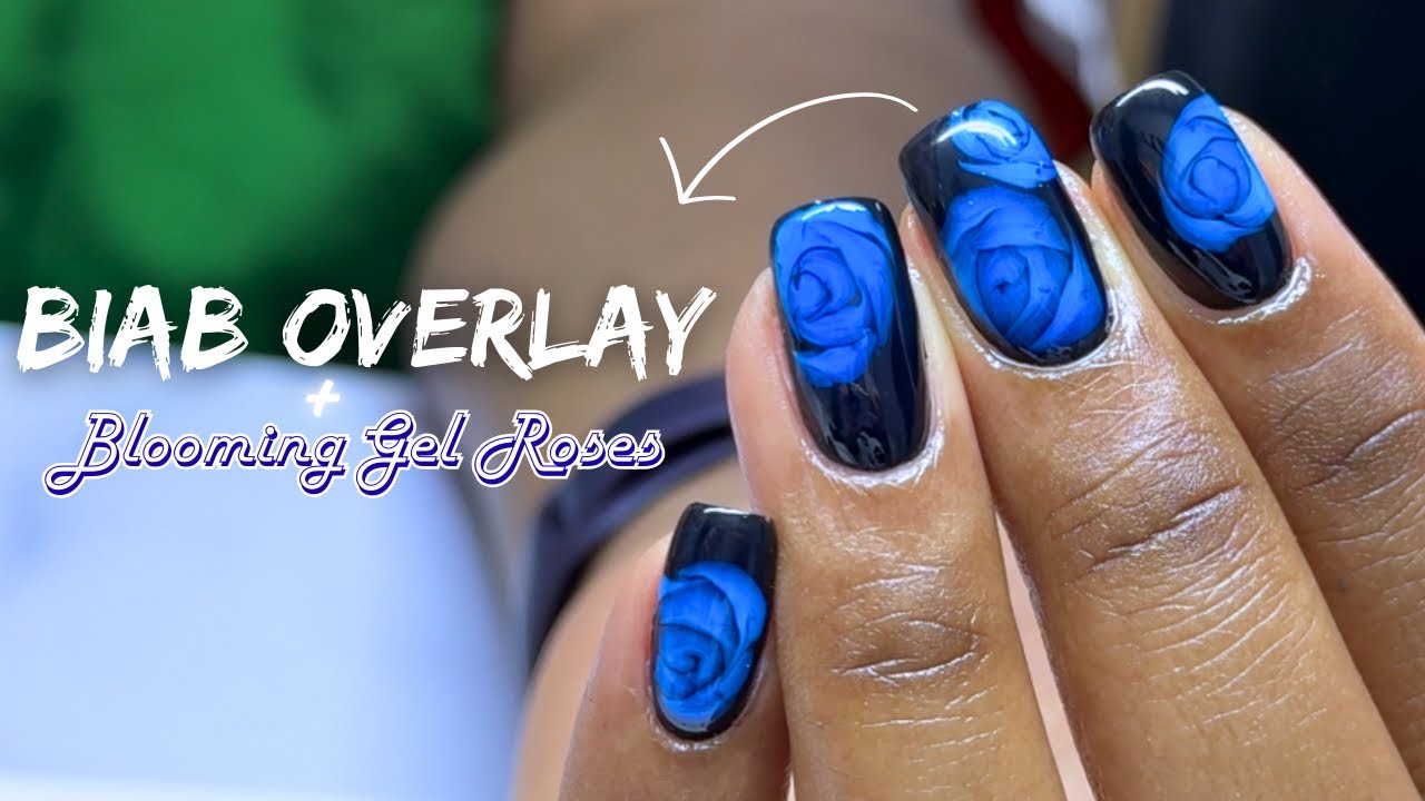 BIAB Overlay on natural nails || Blooming Gel Roses 🥀 || Tips and Tricks with BIAB Overlay