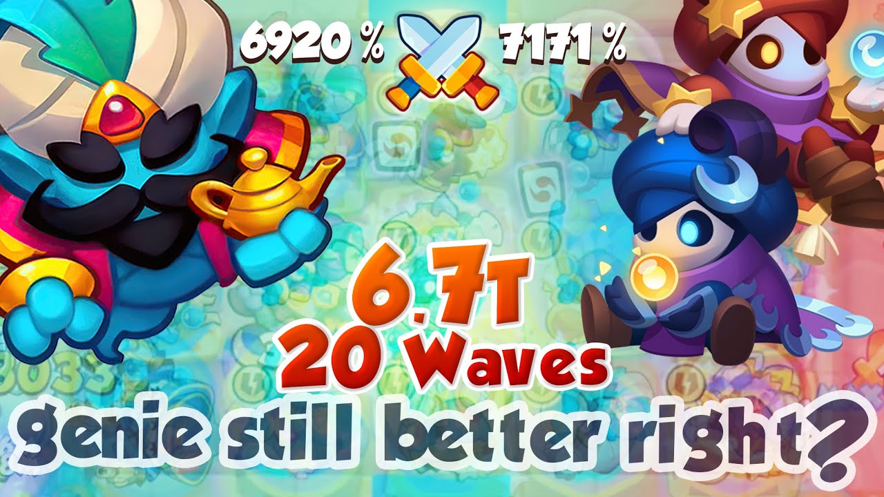 GENIE is still better vs TWINS? 20 Waves 6.7 Trillions - RUSH ROYALE