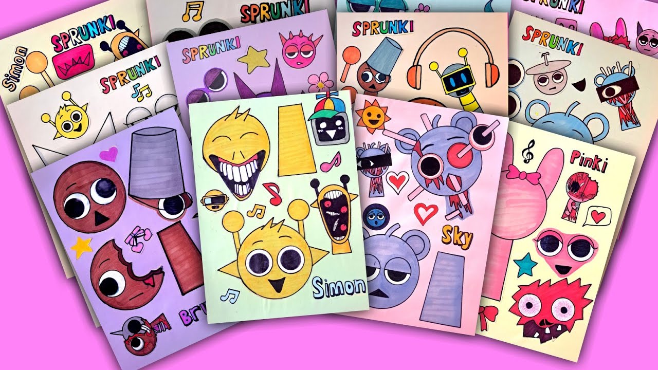 [Paper DIY] Incredibox SPRUNKI Phase 2 🎶Decorate with sticker book ASMR #paperdiy