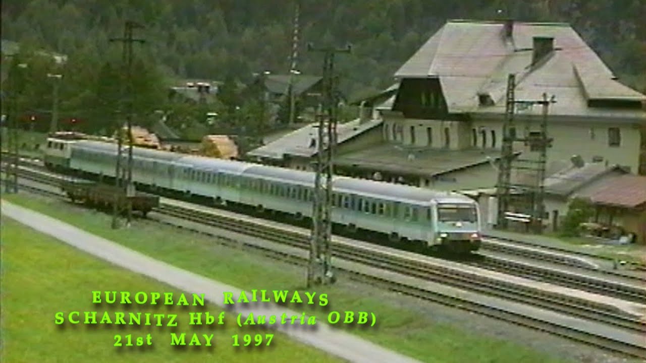 European Railways in the 1990s Scharnitz Hbf (Austria OBB) on 21st May 1997