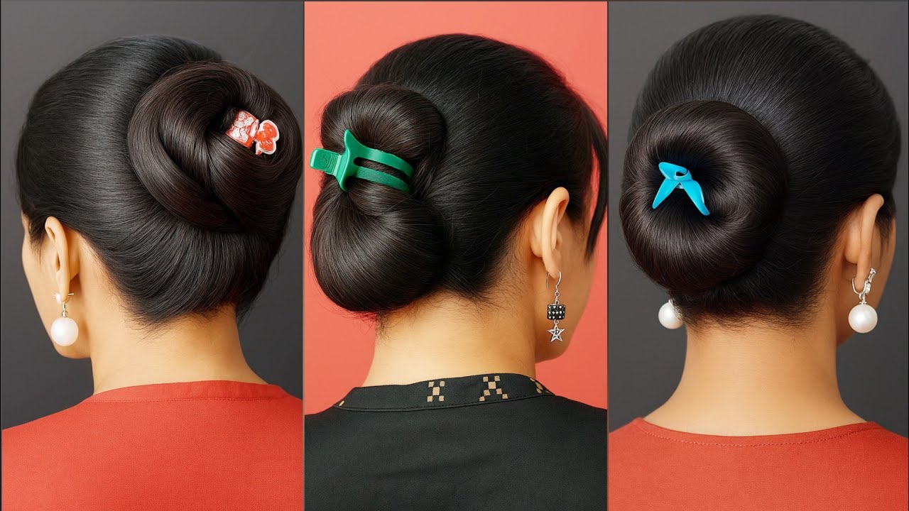 5 Stylish Claw Clip Hairdos | Daily Simple & Neat Hairstyle Ideas
