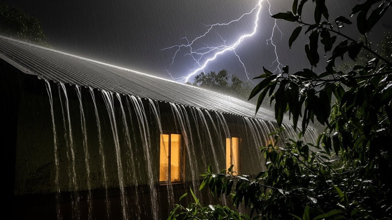 Heavy Rainstorm on Tin Roof 🌧️ Deep Sleep Sounds for Relaxation & Calm Night #1