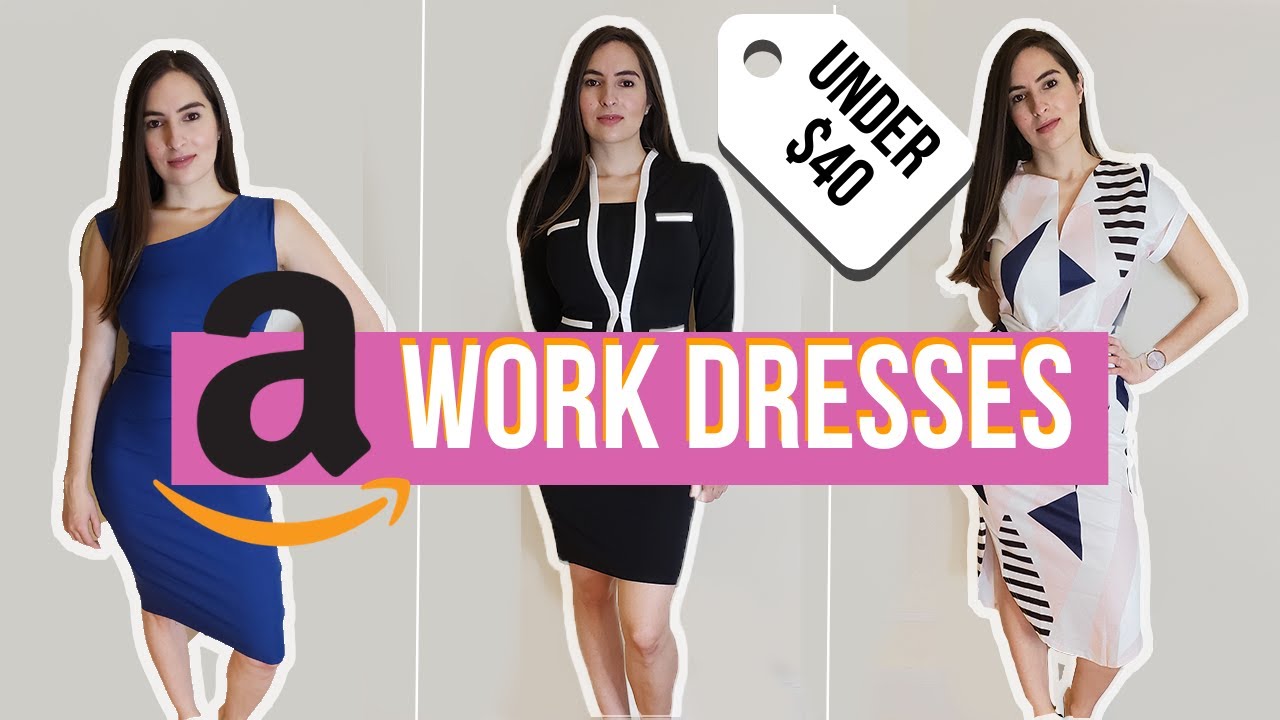 TRYING CHEAP WORK DRESSES FROM AMAZON | AMAZON WORK CLOTHES HAUL 2019