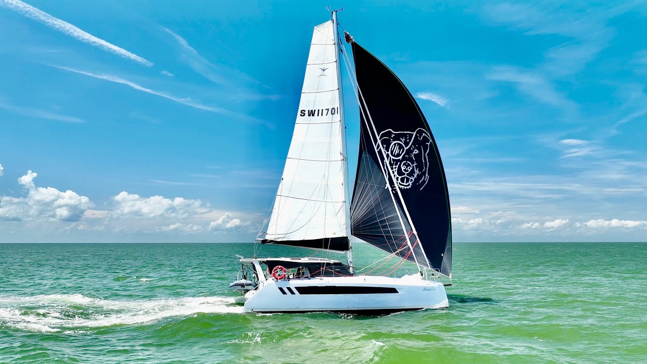 Epic Downwind Spinnaker Sailing the Seawind 1170 in the Bays of North Carolina