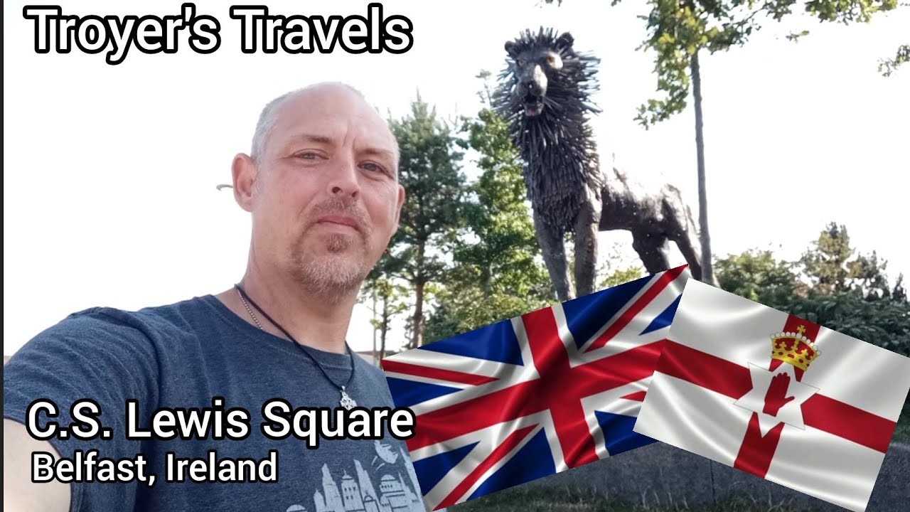C.S. Lewis Square in Belfast, Northern Ireland with @TroyersTravels @davidhtroyer