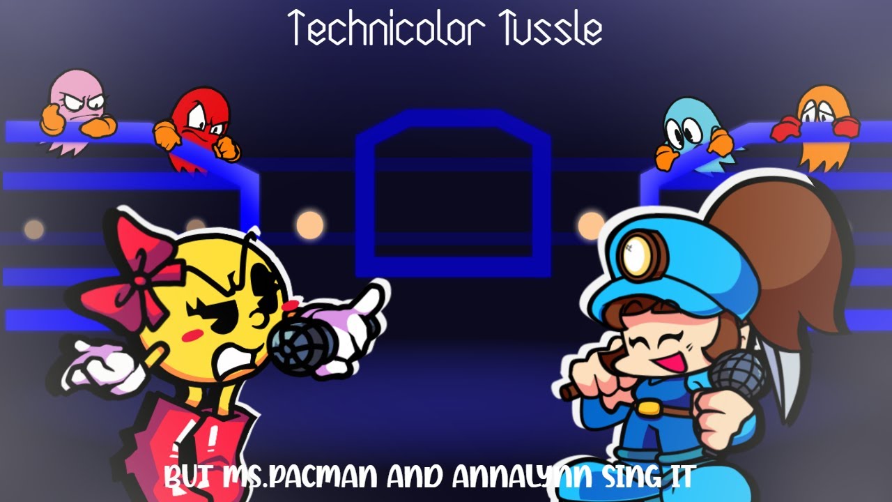 (A Angry Yellow Girl) Technicolor Tussle but Ms.Pacman and Annalynn sing it- FNF Cover