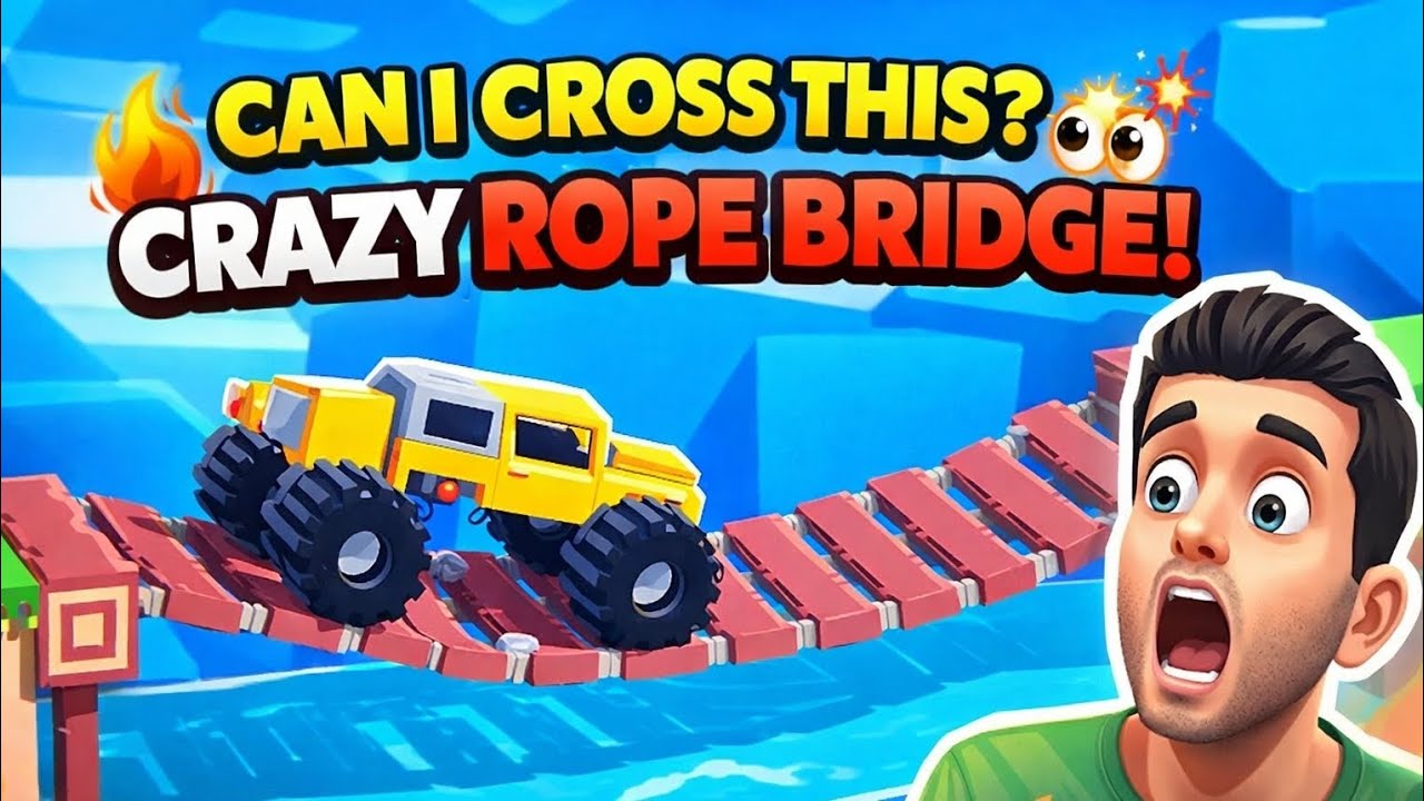 INSANE Monster Truck vs Crazy Rope Bridge Challenge! 😱🔥