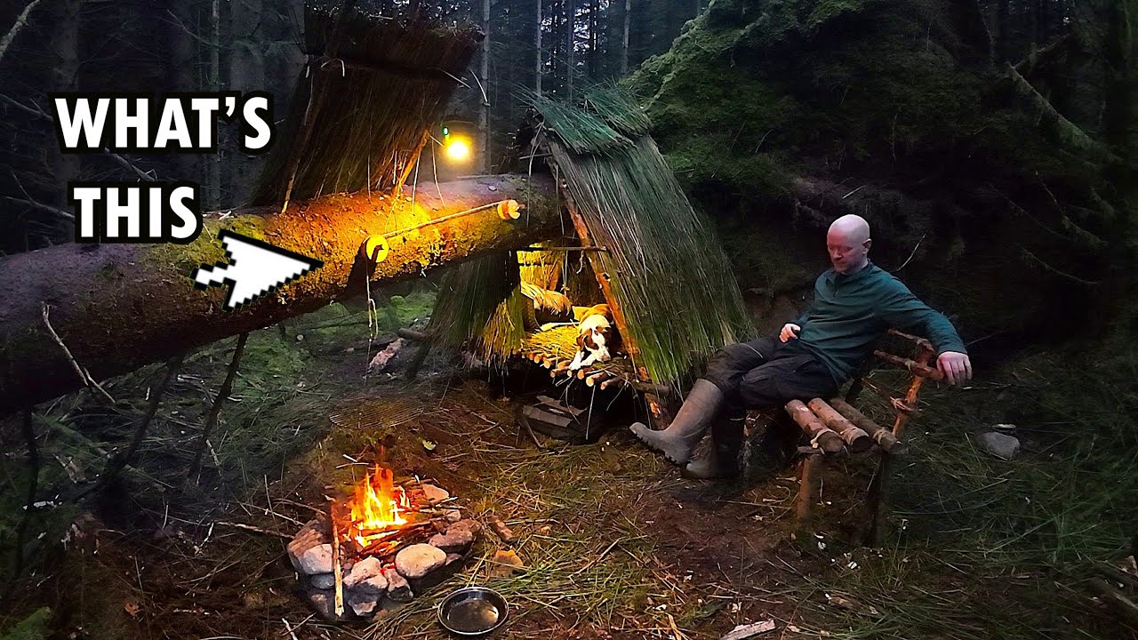 100% natural hanging shelter in rainy Ireland