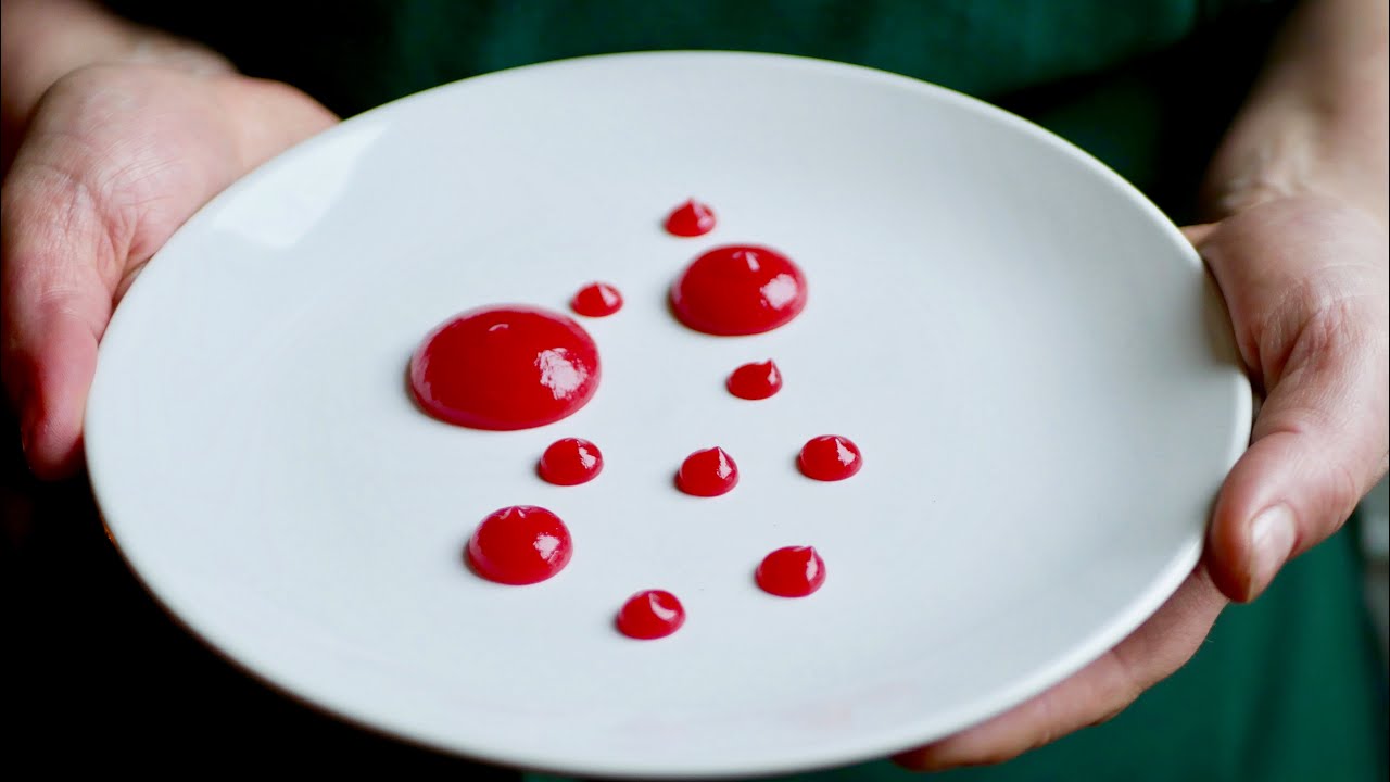 Cranberry Fluid Gel | Molecular Gastronomy Gourmet Plating Technique #shorts