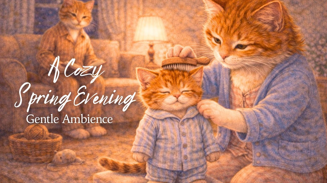 Cozy Home at Dusk 🌙🐾 | Gentle Spring Storybook Lullaby for Sleep & Calm | Background Ambience Celtic
