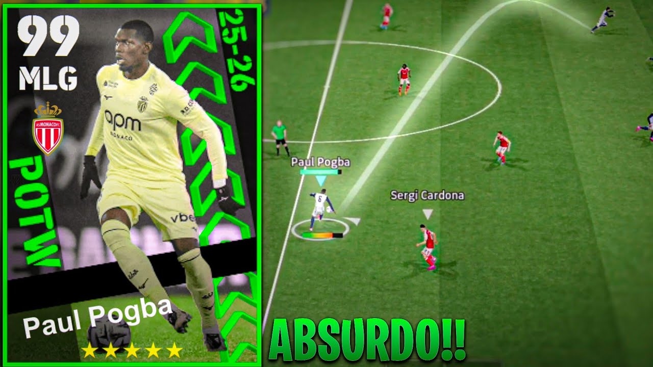 🔥 PAUL POGBA 99 POTW EST&Aacute; ABSURDO NO EFOOTBALL 2026 MOBILE!!!