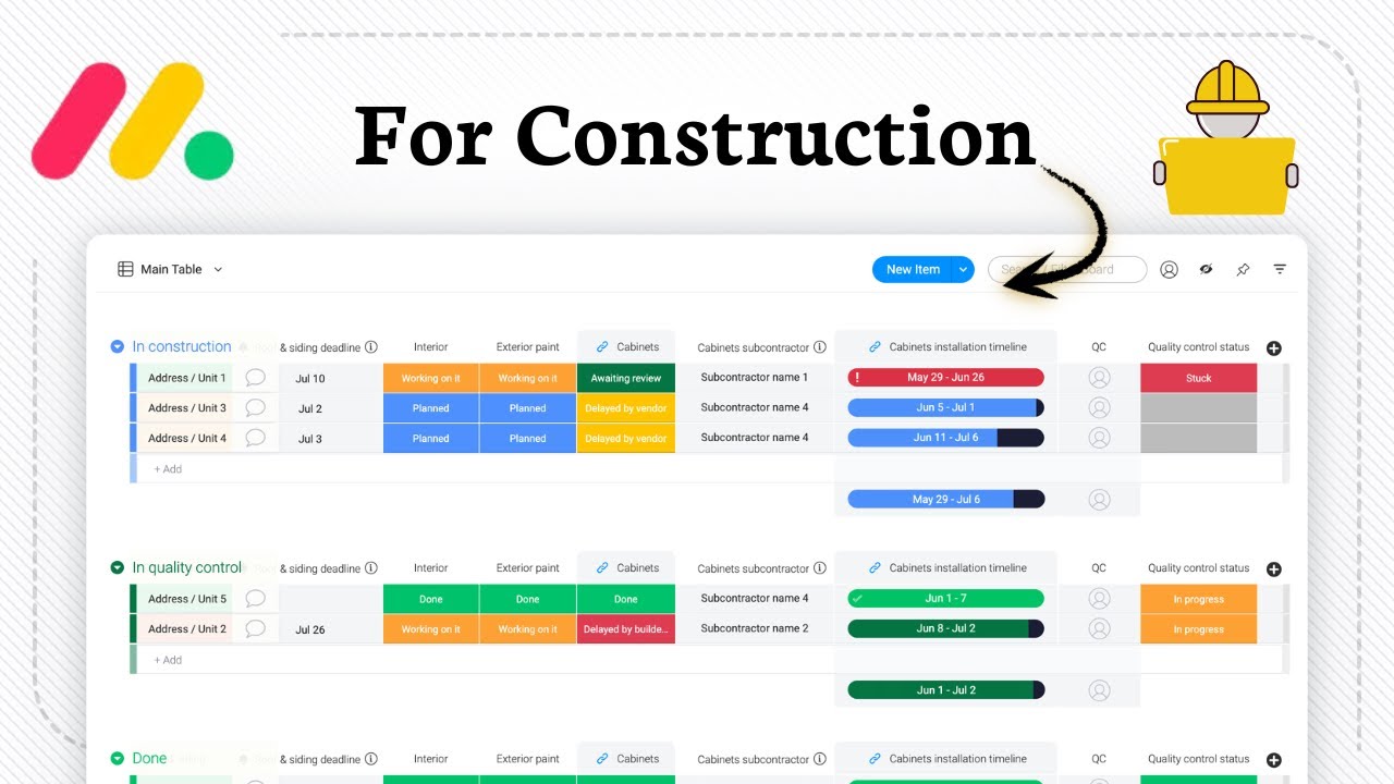 How to Use Monday.com For Construction (Basic Project Tracking)