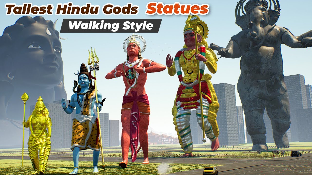 Tallest Hindu Gods  statues in Walking and Moving Style | First Person perspective view