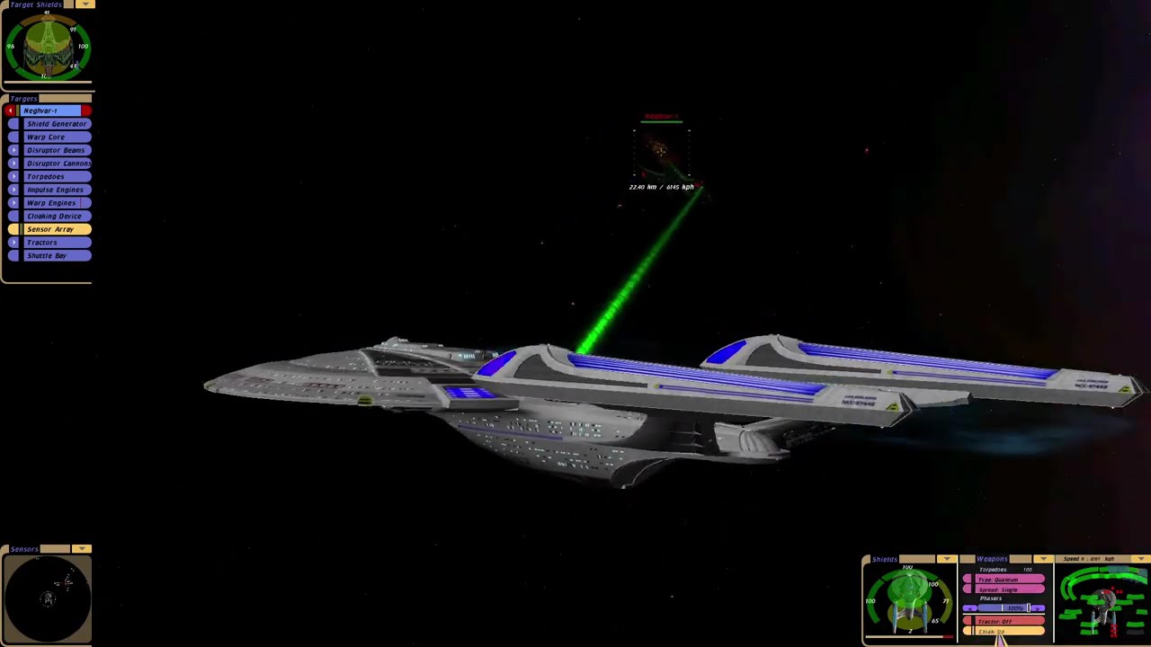 USS Anglewings vs Klingon Negh’Var |KM| Star Trek Bridge Commander TEST