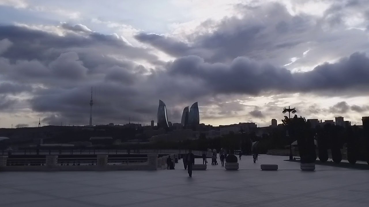 Baku Azerbaijan Very windy day today 2018