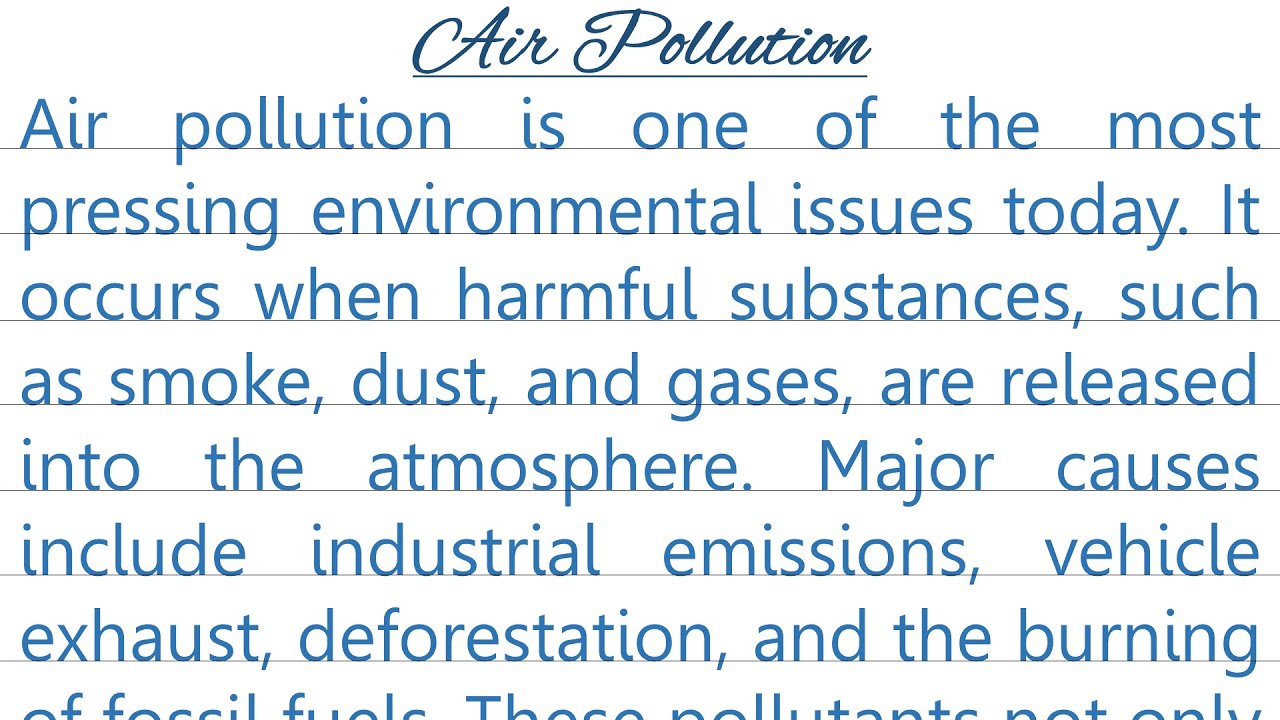 Write an Essay on Air Pollution in 100 Words