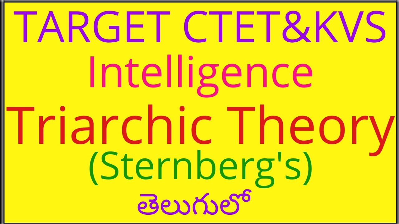 Sternberg's Triarchic Theory (Intelligence)/CTET&KVS in telugu