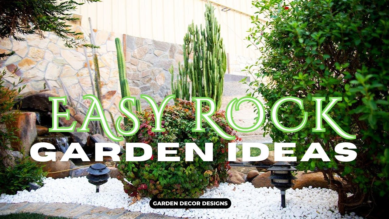 EASY ROCK GARDEN DESIGN IDEAS | SIMPLE LOW MAINTENANCE STONE GARDEN LANDSCAPING FOR OUTDOOR YARD